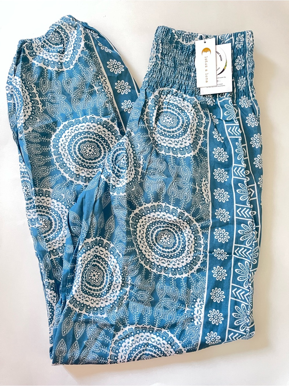 Aguadilla Teal Mandala Jogger Harem Pants